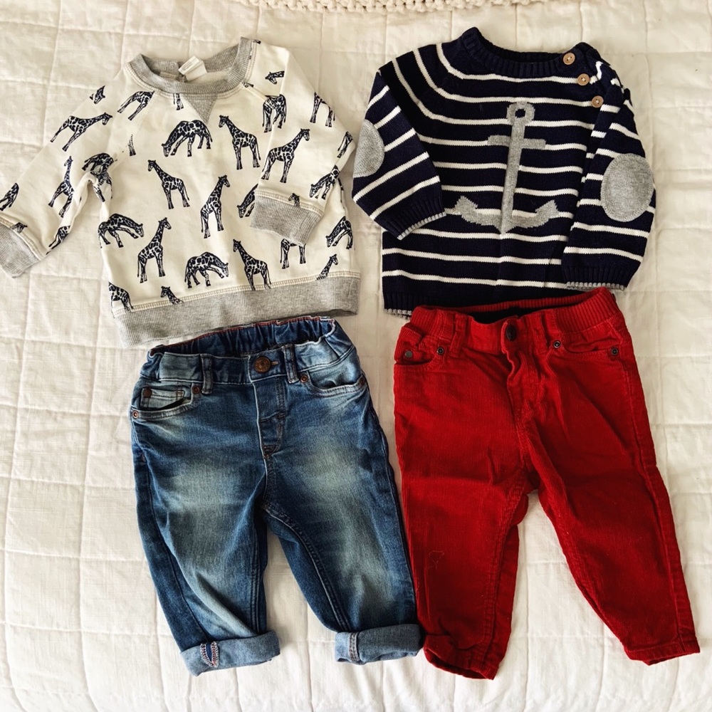 H&M Baby Boy Bundle Sweater Jeans Corduroy Pants 4-6 months